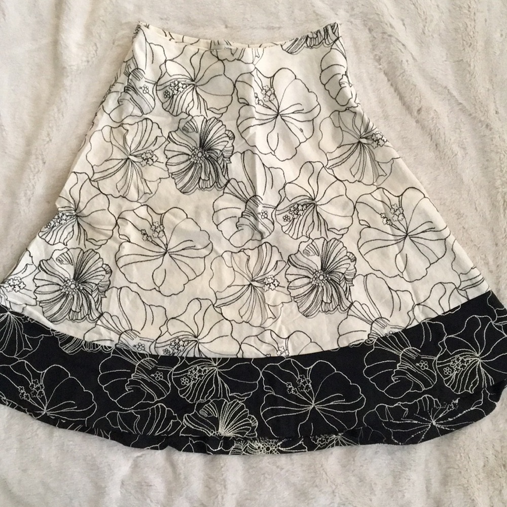 Zara Full Floral Stitched Skater Skirt